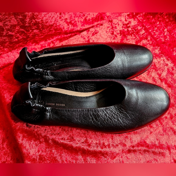 Ecco Womens Annie Ballet Danish Design Flats Black Leather US6 - Picture 8 of 16